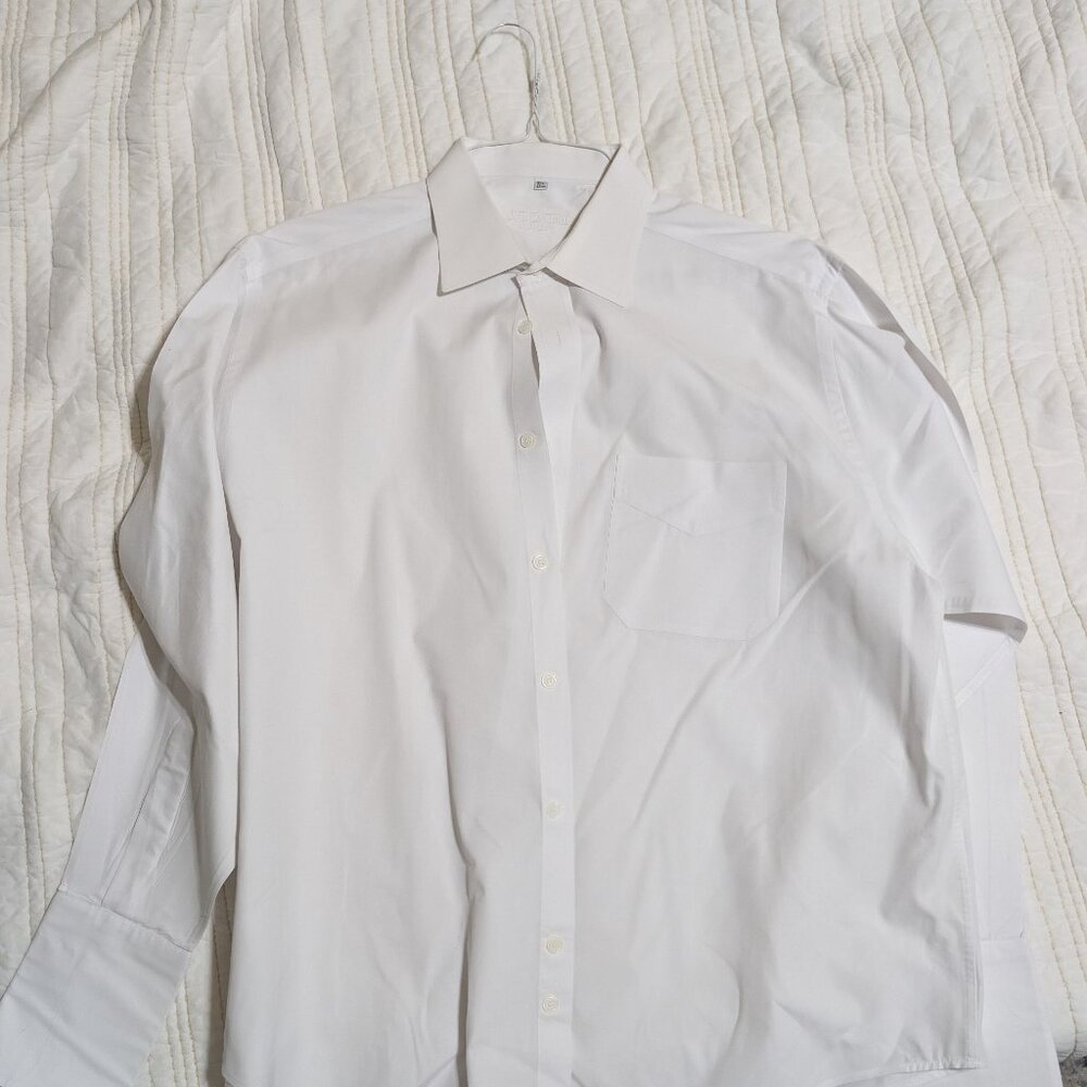 Alexander London Men’s White Long-Sleeve Dress Shirt – Size 16.5 / 42cm L